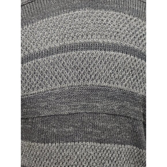 APT 9. XS BLACK GRAY STRIPED OPEN FRONT RIBBED CARDIGAN LONG TUNIC POCKET SWEATE - Picture 15 of 15